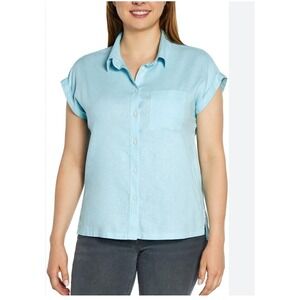 Orvis‎ Classic Collection Linen Blend Button Down Shirt Top XL